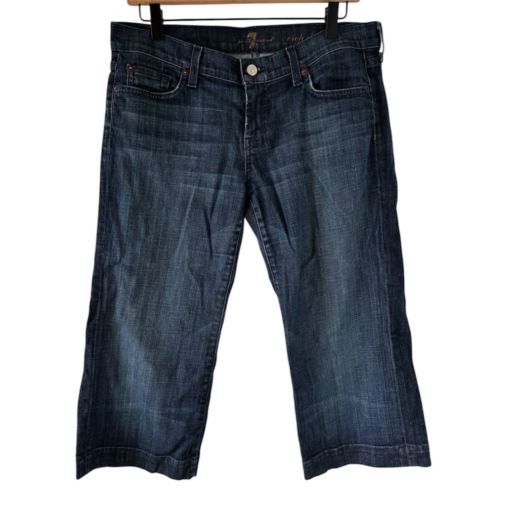 7 For All Mankind Women’s Dark Indigo Crop Dojo Jeans - 30